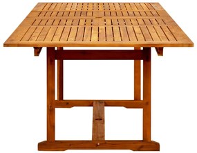 Mesa de jantar p/ jardim (160-240)x100x75 cm acácia maciça