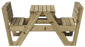 Mesa de piquenique para crianças 88x122x58 cm pinho impregnado