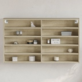 Armário vitrine 100x15x58 cm derivados madeira carvalho sonoma