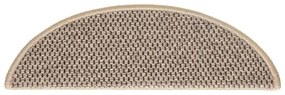 Tapetes escada adesivos aspeto sisal 30 pcs 56x17x3 bege-escuro