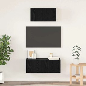 Conjunto de móvel de TV 2 pcs Carvalho preto 80 x 30 x 30 cm