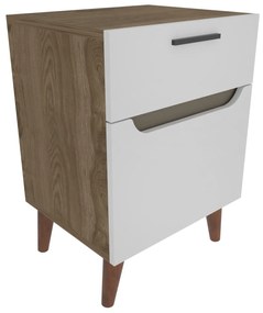Mesa de Cabeceira Losso – Branco Carvalho – 45x36,8x63 cm