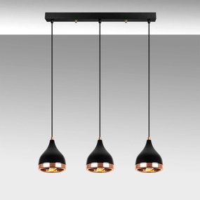 **** Chandelier Yildo – Preto Cobre – 65 x 14 x 31-111 cm

**