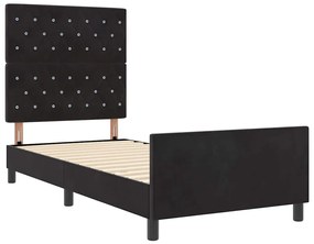 Cama vidaXL Preta 90x190 cm Veludo