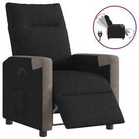 vidaXL Poltrona elétrica reclinável tecido preto