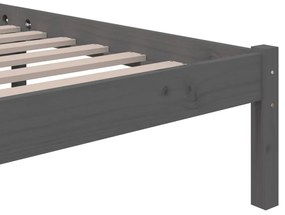 Estrutura de cama 90x200 cm madeira maciça cinzento