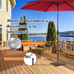 Base quadrada 50 x 50 x 32 cm para guarda-sol de 16 kg com 4 almofadas de apoio ajustáveis para postes de 4 e 5 cm, castanha