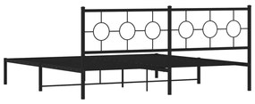 Estrutura de cama com cabeceira 193x203 cm metal preto