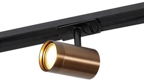 Sistema de calhas moderno monofásico com 5 focos bronze escuro - Jeana Moderno