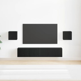 Conjunto de Armário para TV vidaXL de 6 Peças Carvalho Preto Madeira E