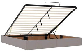 Estrutura de cama otomana sem colchão cinza 180x200 cm tecido