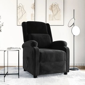 Poltrona reclinável veludo preto