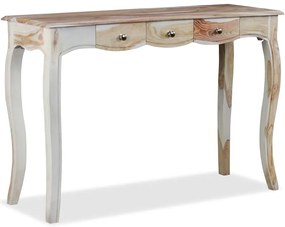 Mesa consola c/ 3 gavetas 110x40x76 cm madeira acácia maciça