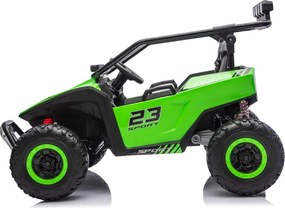 Buggy elétrico para Crianças 24V, 4x200W, 2 lugares TURBO 23, Rodas Espuma EVA, Assento Couro ecológico Verde