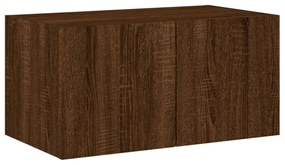 Móvel de parede p/ TV c/ luzes LED 60x35x31 carvalho castanho