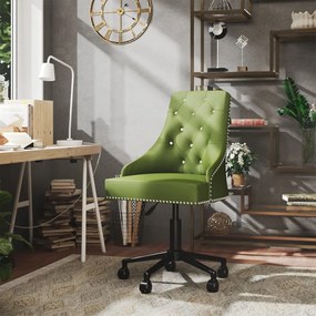 vidaXL Cadeira de escritório giratória veludo verde-claro