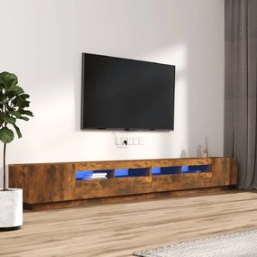 3120176 vidaXL Conjunto móveis de TV 3pcs c/ LEDs madeira carvalho fumado