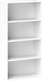 HOMCOM Estante de 4 Níveis Estante para Livros com 2 Prateleiras Ajustáveis para Sala de Estar Escritório Quarto 60x24x115,5 cm Branco | Aosom Portugal