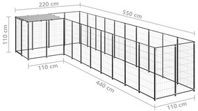 Canil 7,26 m² aço preto