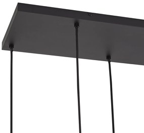 Candeeiro suspenso de design preto com vidro fumado 6 luzes - Ana Design