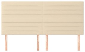 Cabeceira de cama 4 pcs tecido 90x5x78/88 cm creme