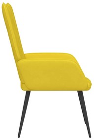 Cadeira de descanso veludo amarelo mostarda