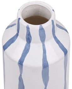 Vaso branco e azul 22 cm ASSUS Beliani