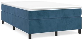 Cama boxspring com colchão 120x190 cm veludo azul-escuro