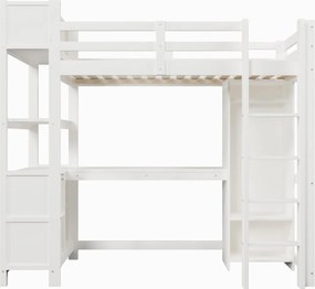 Cama alta 90x200 cm, Branco | AOSOM Portugal