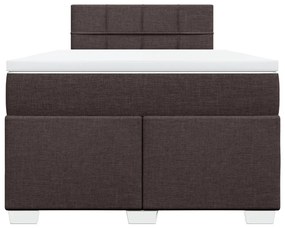 Cama com molas/colchão 120x200 cm tecido castanho-escuro