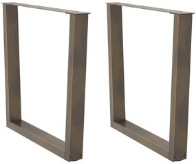 Pés para mesa de jantar em formato de V, 2 peças, aço natural, 90x(72-
