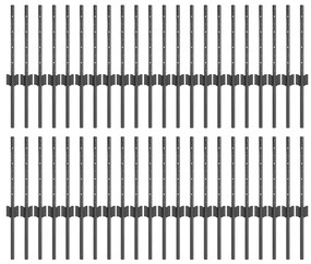 Postes de Cerca Prateados 44 pcs Cinzeto 100 x 0.4 m