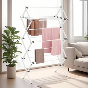 Estendal roupa, secador de roupa dobrável, compacto 37 x 75 x 135,1 cm Branco