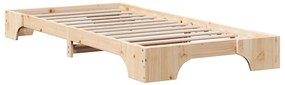 Cama 90x190 cm de madeira de pinho sólido