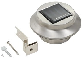 Candeeiro de exterior solar LED 6 pcs branco redondo 12 cm