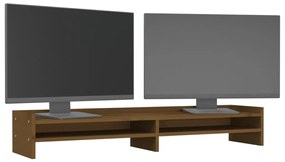 Suporte para monitor 100x24x16 cm pinho maciço castanho mel