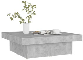 Mesa de centro 90x90x28cm derivados de madeira cinzento cimento
