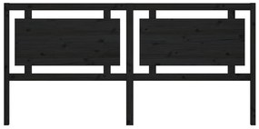 Cabeceira de cama 205,5x4x100 cm pinho maciço preto