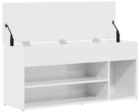 Banco sapateira 102x30,5x45 cm branco brilhante