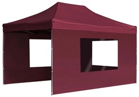 Tenda dobrável prof. c/ paredes alumínio 4,5x3m vermelho tinto