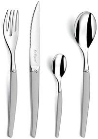 431637 Lou Laguiole Conjunto de talheres Jet 24 pcs prateado acetinado