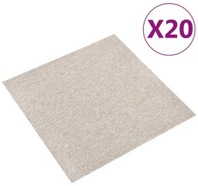 Ladrilhos carpete para pisos 20 pcs 5 m² 50x50 cm bege-claro