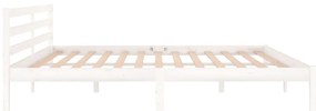 Estrutura de cama 200x200 cm pinho maciço branco