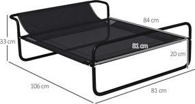 Cama Elevada para Cães Respirável para Cães Pequenos 106x81x33 cm Tecido de Textilen