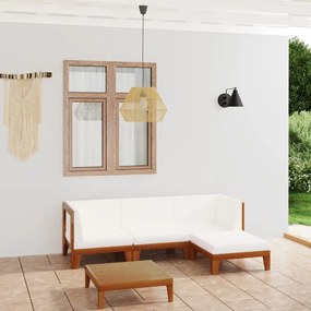 vidaXL 5 pcs conjunto lounge de jardim c/ almofadões acácia maciça