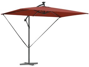 Guarda-sol de Bananeira Cantilever Terracota 294 x 200 x 254 cm