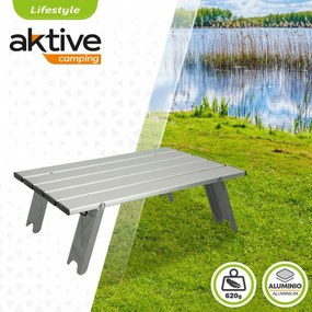 Mesa Dobrável Aktive Prateado Alumínio 40 x 13 x 28,5 cm (4 Unidades)