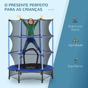 HOMCOM Trampolim para Crianças acima de 3 Anos Cama Elástica Infantil