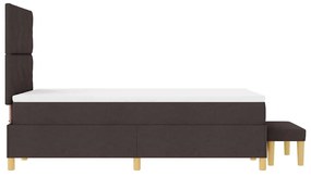 Cama Box Spring com Colchão e Banco Marrom Escuro 120x200 cm Tecido