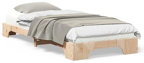 Estrutura de cama de chão Castanho 80 x 210 cm madeira